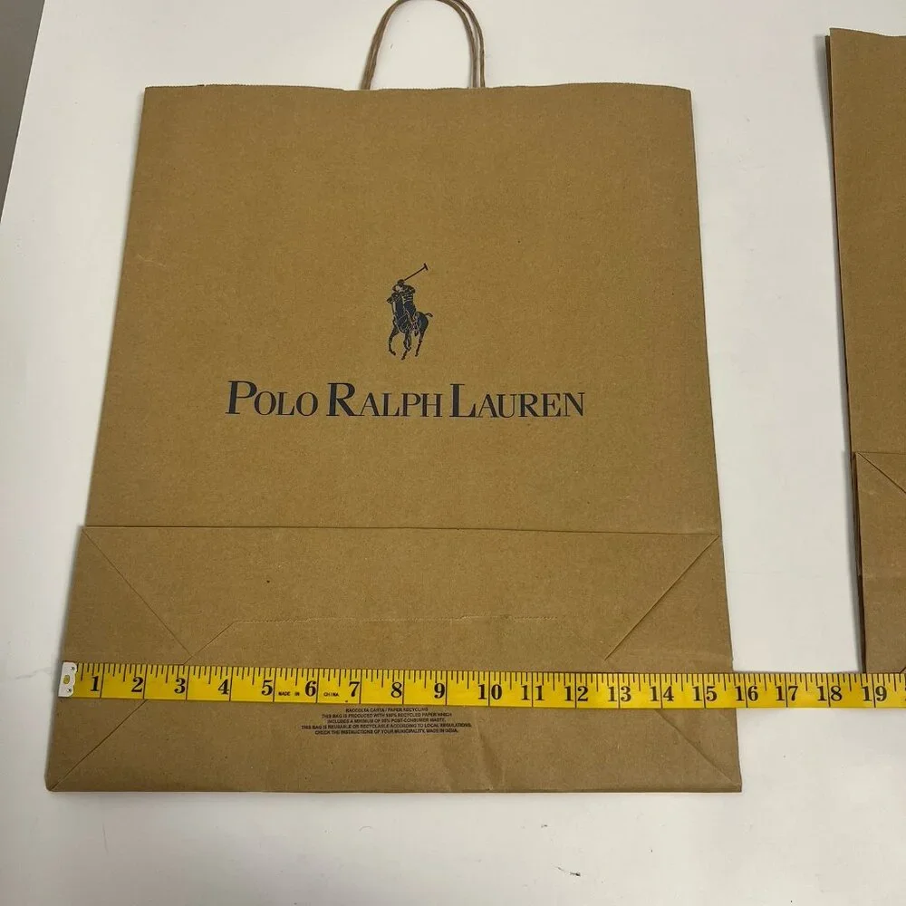 Polo Ralph Lauren Set Of 2 Paper Shopping Large Bags New